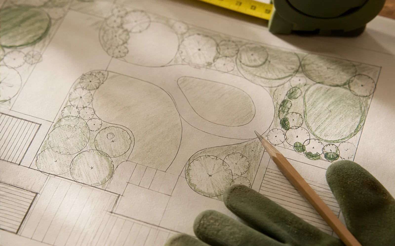 Gardener measuring space for a garden system