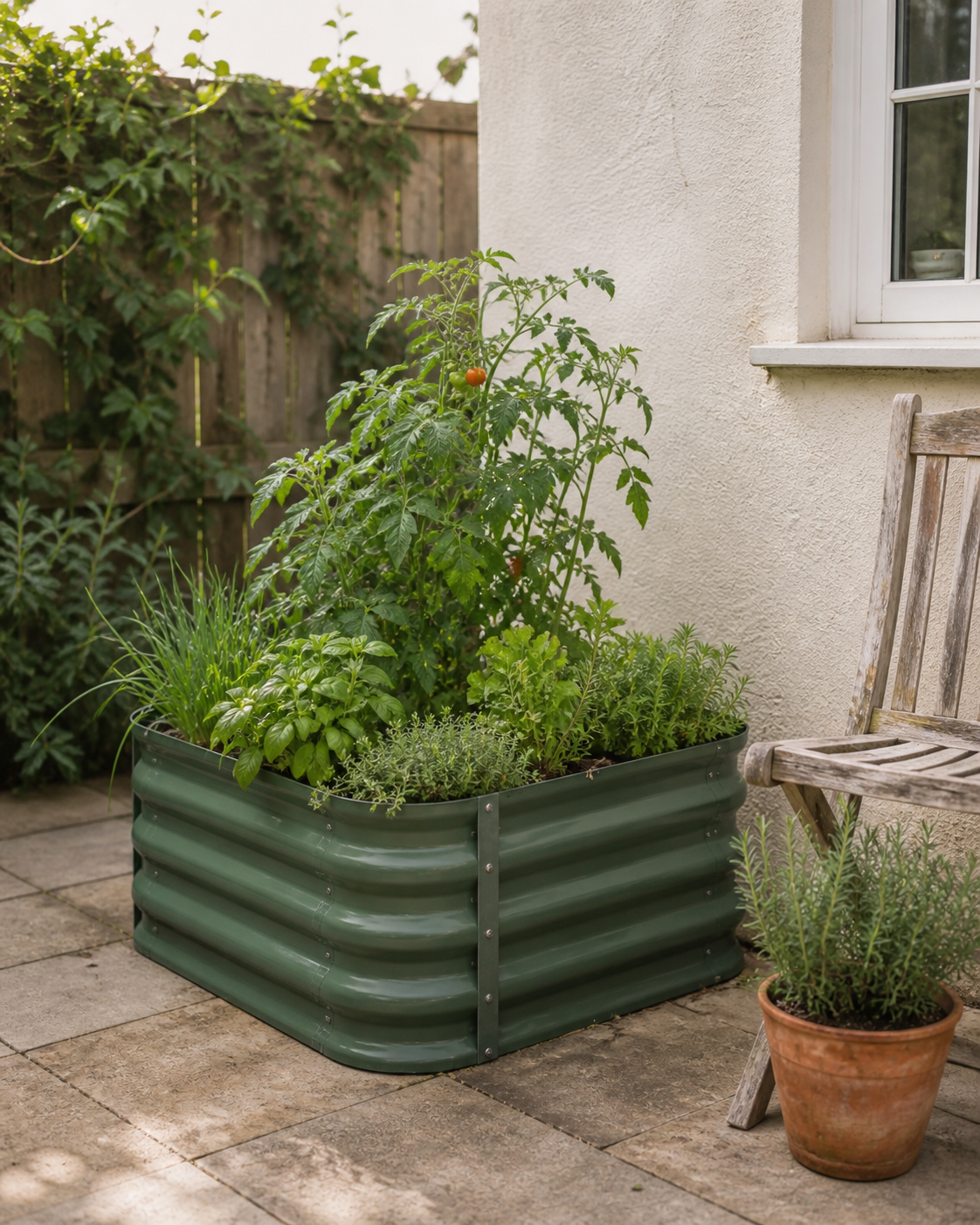Elevated garden bed for easier daily access